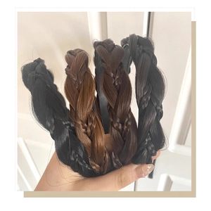 Fishtail braided headband hairpieces in four natural colors for added volume and style