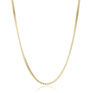 Polished 304 stainless steel vacuum plated gold box chain necklace with elegant reflection