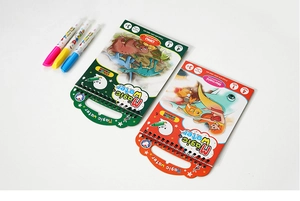 Magic Water drawing book set with dinosaur and mermaid themes and three colorful pens