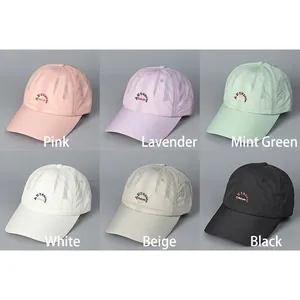 Breathable summer baseball caps with Authentic embroidery in six trendy assorted colors