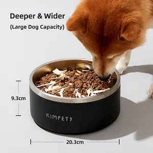 Kimpets großer Edelstahlnapf für große Hunde mit rutschfestem matt schwarzem Finish