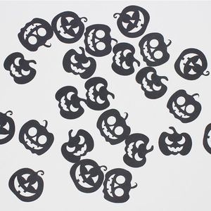 Halloween black pumpkin head paper confetti sequins for festive party table decorations