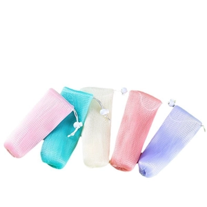 Sachets moussants multicouches en maille pour savon et nettoyant en cinq couleurs