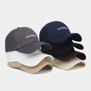Casquette De Baseball En Coton Broderie Lettres Gathering Réglable Décontracté Protection Solaire Visière Courbe Unisex