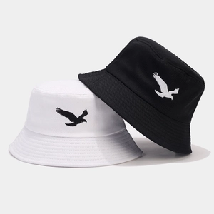 Cotton Bucket Hat Adler Stickerei Sonnenschutz Sommer Outdoor Reisen Fashion Casual Streetwear Unisex Sonnenhut
