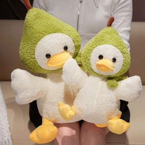 Peluche canard avec capuche poire, lot de deux tailles en tissu polaire sherpa tout doux