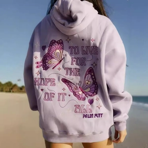 Sweat À Capuche Homme Imprimé Graphique Papillon Palmier Doublé Polaire Manches Longues Poche Kangourou Mode Loisirs