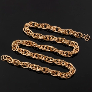 Hip Hop Twisted Rope Chain Necklace KC Gold Plated Alloy Chunky Bold Link Jewelry For Men Women