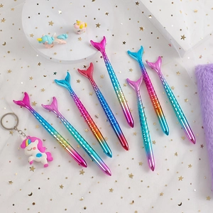 Mermaid Tail Gel Pen Electroplated Plastic Fish Scale Texture Gradient Novelty Writing Stationery For Students Kids