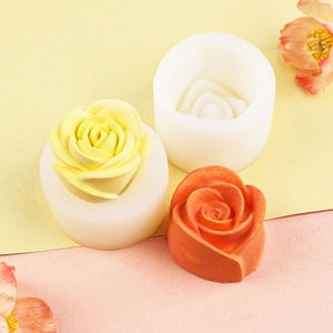 3D rose flower silicone mold for making scented candles and chocolate decorations
