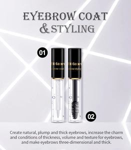 Dual pack eyebrow styling set including clear waterproof coat and tinted brow gel gel