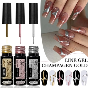 Metallic Texture Nail Line Gel UV LED Curing High Density Painted Drawing Varnish For DIY Professional Art Design