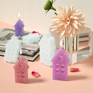 Moule silicone 3D maison cœur pour bougies parfumées DIY et objets en résine