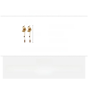 Detailed size parameters of tiger eye stone ginkgo leaf tassel earrings in 10x2cm scale
