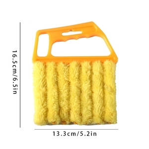 Detail view of the orange blind cleaner tool dimensions showing 16.5cm length and width