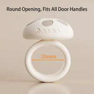 Beige silicone mushroom door handle protector with 20mm ring for wall collision prevention