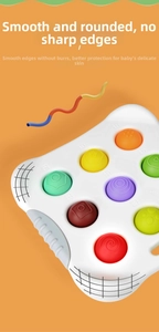 Close-up of smooth BPA-free silicone sensory toy with colorful embossed popping bubbles