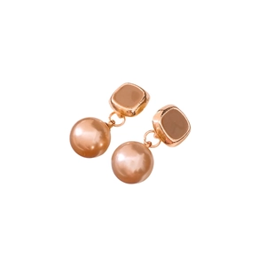 Orecchini di perle quadrati in argento dal design vintage minimalista in oro rosa