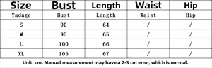 Size chart showing bust and length measurements in cm for S to XL chiffon blouse