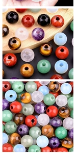 Detailansicht verschiedener 18mm Naturachat-Steperlen mit großer 5mm Öffnung für DIY