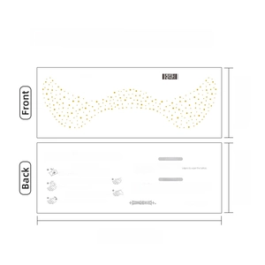 Metallic gold freckle tattoo sticker VB-031 showing dimensions and application guide