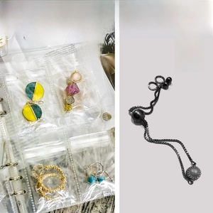 80-slot transparent PVC jewelry binder for anti-oxidation earring and necklace storage
