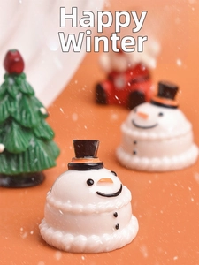 Miniature de bonhomme de neige et sapin de Noël en résine pour décorations festives