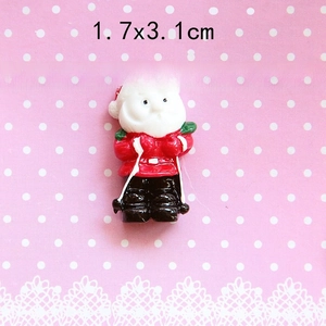 Miniature resin Santa Claus DIY accessory for hair clips and cases, size 1.7x3.1cm