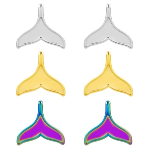 Whale Tail Pendant 304 Stainless Steel Mermaid Tail Charms For DIY Necklace Jewelry Making Minimalist Polished Plated