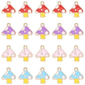 Enamel Mushroom Charms Zinc Alloy Cartoon Pendants For DIY Necklace Bracelet Jewelry Making Colorful