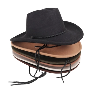 Classic wool felt fedora hats in five colors with adjustable drawstring for men and women