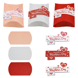 Boîte Cadeau Oreiller Saint Valentin Emballage Papier Pour Bonbons Avec Motif De Cœur Pour Fête De Mariage