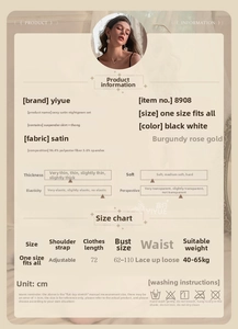 Detailed size chart for sexy satin pajama set including robe and lace-up nightgown