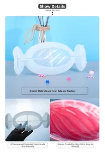 Macro shot of candy-shaped silicone mold featuring high transparency and flexible texture