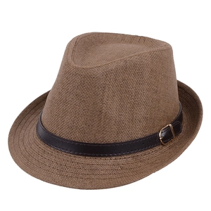 Chapeau Fedora En Paille De Papier Vintage Avec Bande En Similicuir Boucle Métallique Protection Solaire Homme Femme