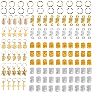 Bijoux Dreadlock Accessoires Tresse Anneaux Cheveux Alliage Pendentifs Coquillage Naturel Étoiles Flocons Tortues Tubes Spirales
