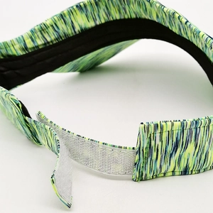 Striped sports sun visor with adjustable hook-and-loop closure for outdoor running