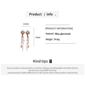 Detailed size chart of rose gold jellyfish earrings with starfish charms and glass beads