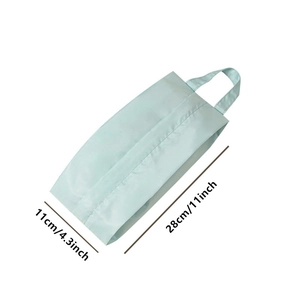 Portable mint green waterproof underwear storage bag with handle measures 28x11cm