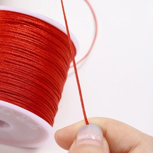 0.8mm red polyester cord for DIY jewelry making and handmade Chinese knots on spool