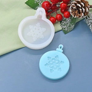 DIY snowflake silicone mold for cake and resin pendant making with festive winter decor
