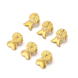 Gold stainless steel heart and butterfly earring backs jewelry making accessories