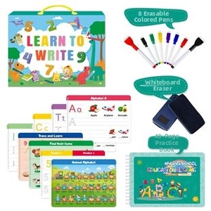 Educational dinosaur theme writing set with erasable pens and 40-page workbook for kids