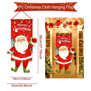 Spécifications de taille pour la bannière de porte de Noël rouge avec Père Noël