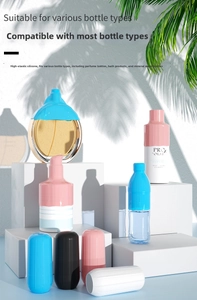 Detail of colorful stretchable silicone sleeves for leak-proof travel bottles and toiletries