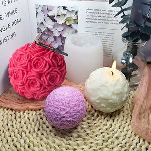 Stampo per Candela in Silicone Fai da Te Stampo a Sfera di Fiore di Rosa 3D Sapone Fatto a Mano Gesso Artigianato Stampi Utensili per Torte