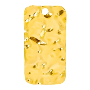 Golden 304 stainless steel rectangle pendant with a textured water ripple relief finish