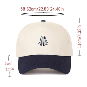 Größentabelle für Baseballkappe mit Geisterstickerei und verstellbarem 58-62cm Umfang