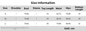 Detailed size measurement chart for women's knitted sleeveless top and mini skirt set