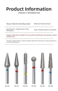 Detailed comparison of six professional diamond grit nail drill bits for Russian manicure